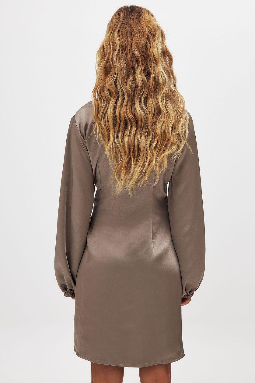 Wrap Satin Mini Dress Product Image