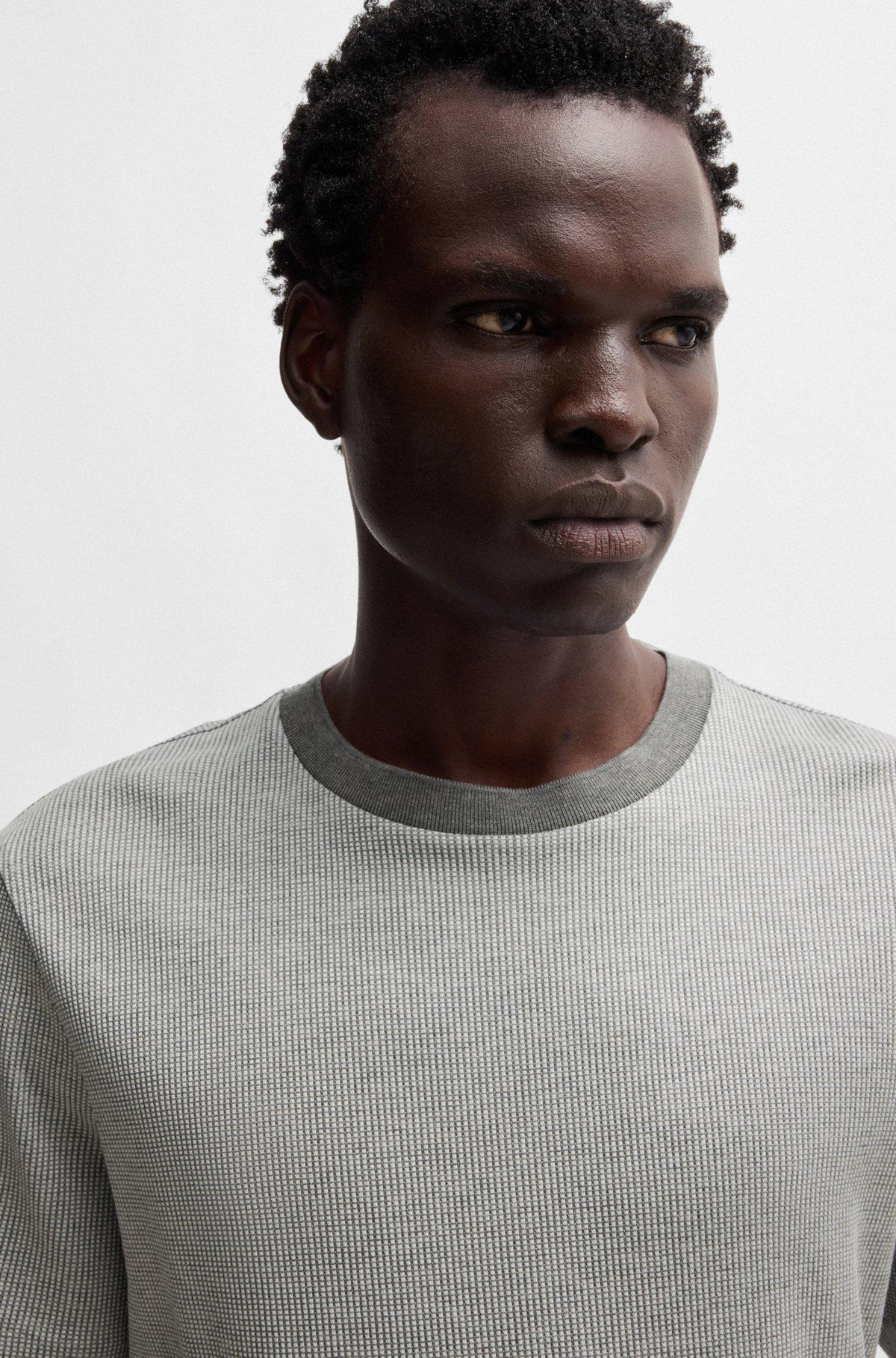 Regular-fit T-shirt in structured cotton Product Image