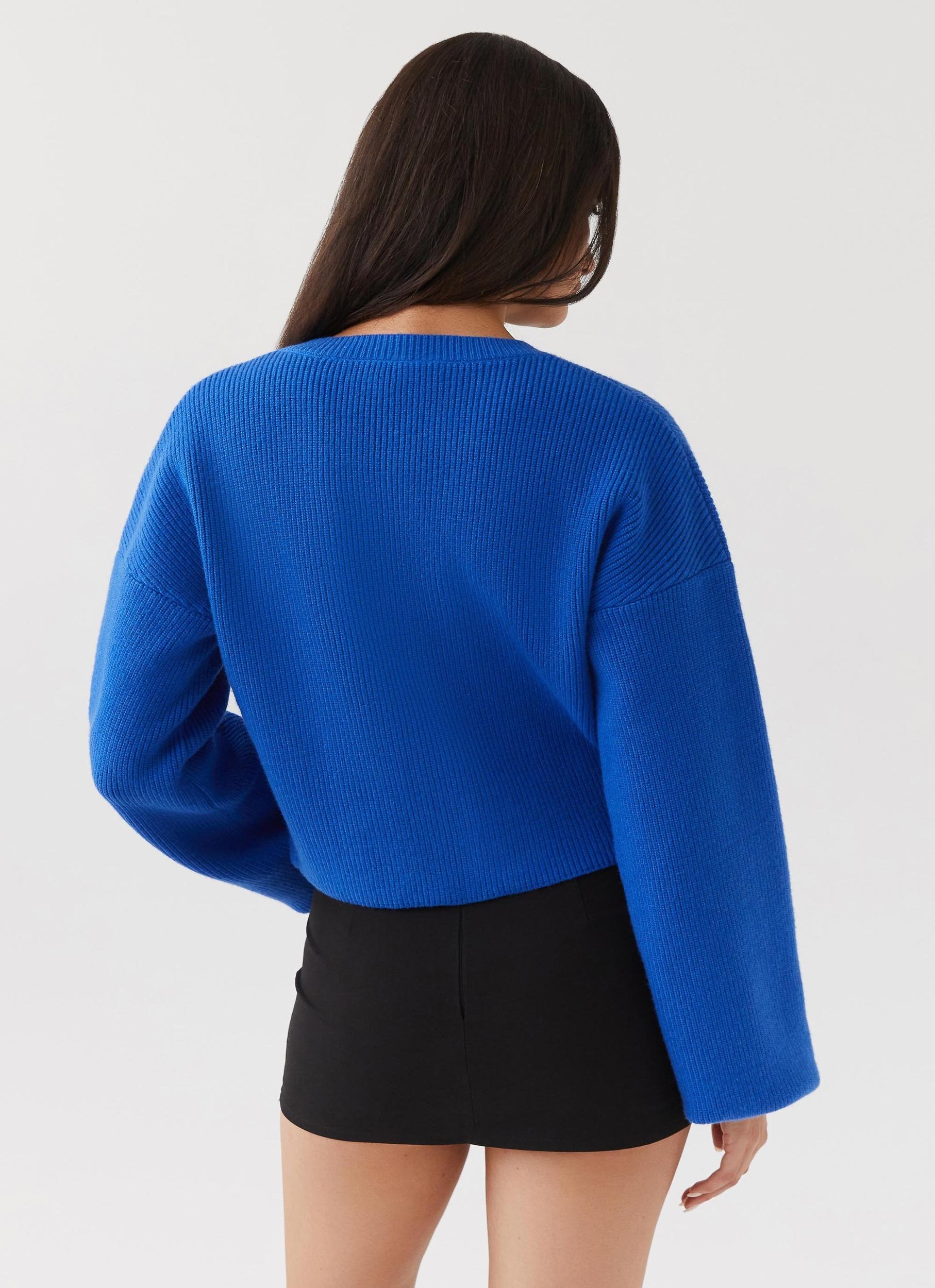 Daphne Knit Cardigan - Cobalt Product Image