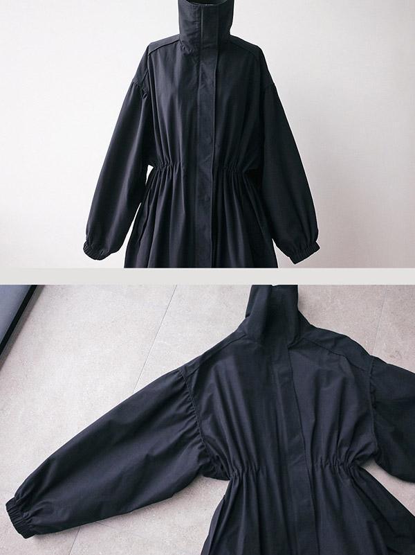 Solid Color Loose Elastic Waist Long Outwear Product Image