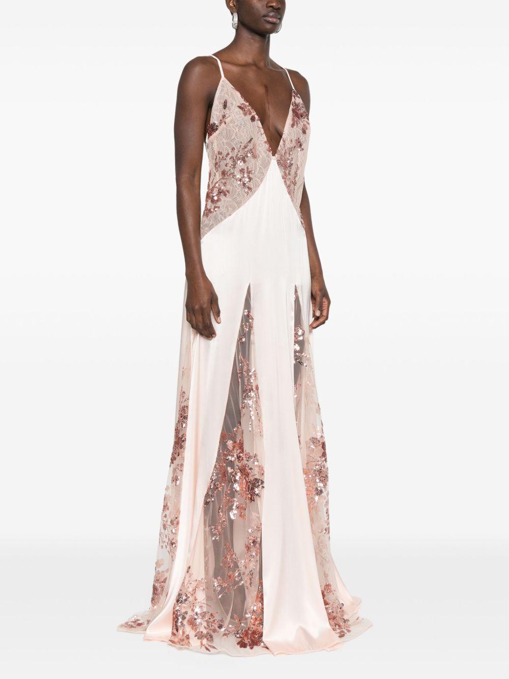 satin lace gown Product Image