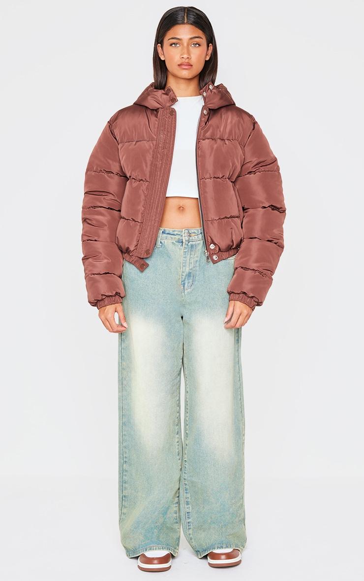  Chocolate Hooded Padded Jacket Product Image