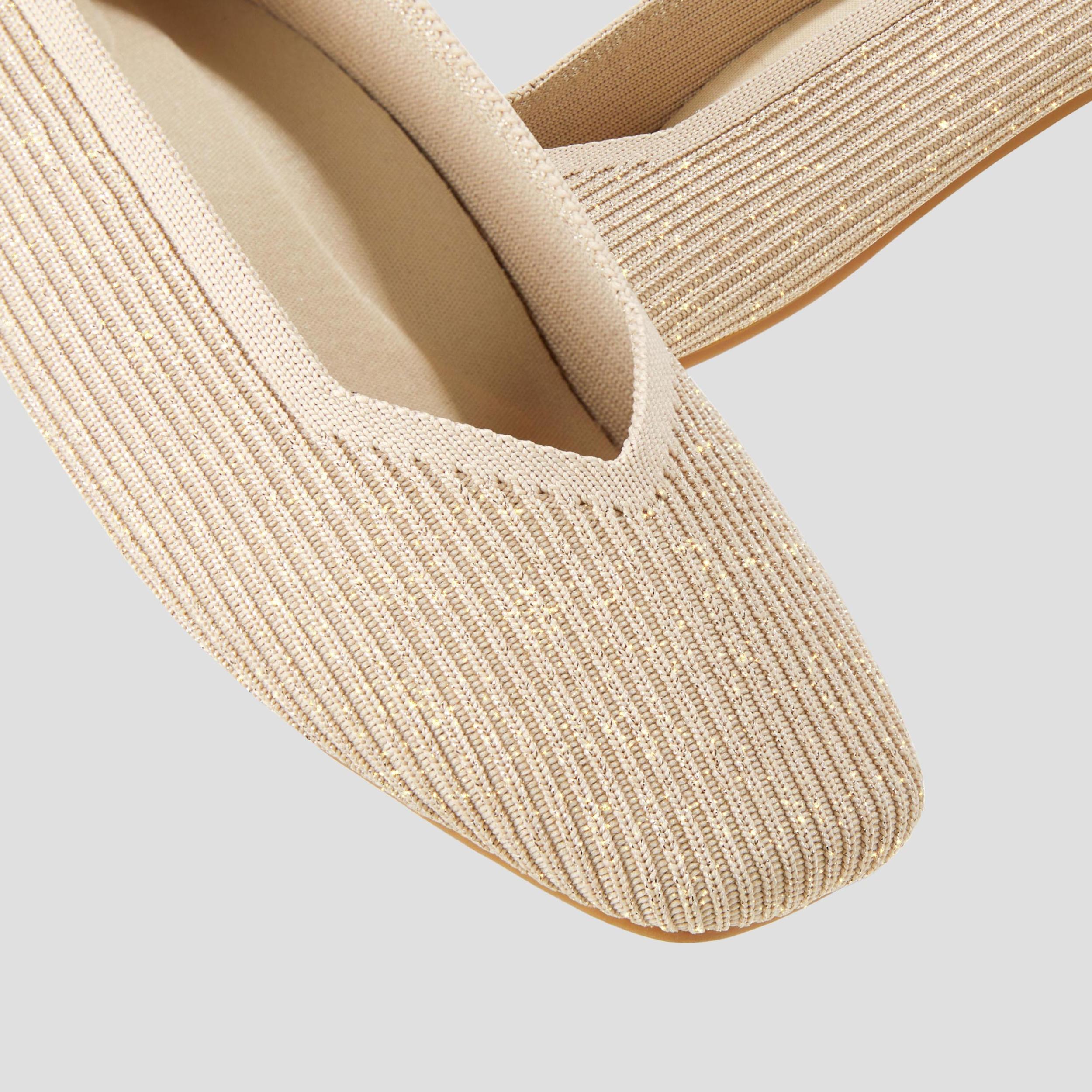 Square-Toe V-Cut Flats (Margot 2.0) Product Image