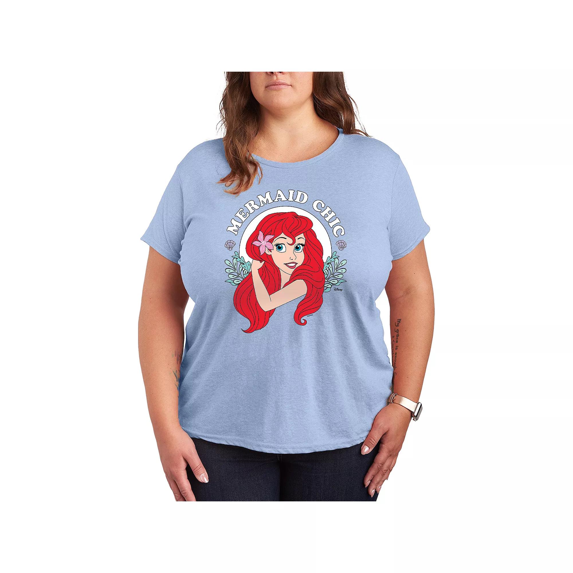 Disney Princess Ariel Plus Mermaid Chic Graphic Tee, Women's,  Product Image