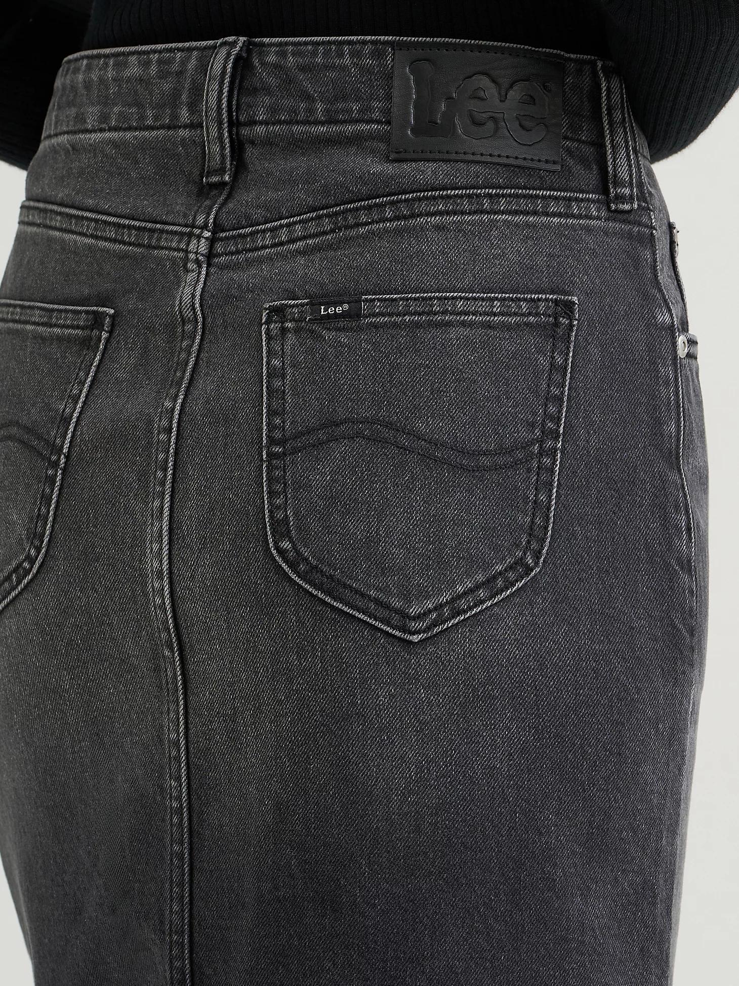 Women's High Rise Zip Front Denim Midi Skirt | Women's Skirts & Dresses | Lee® Product Image