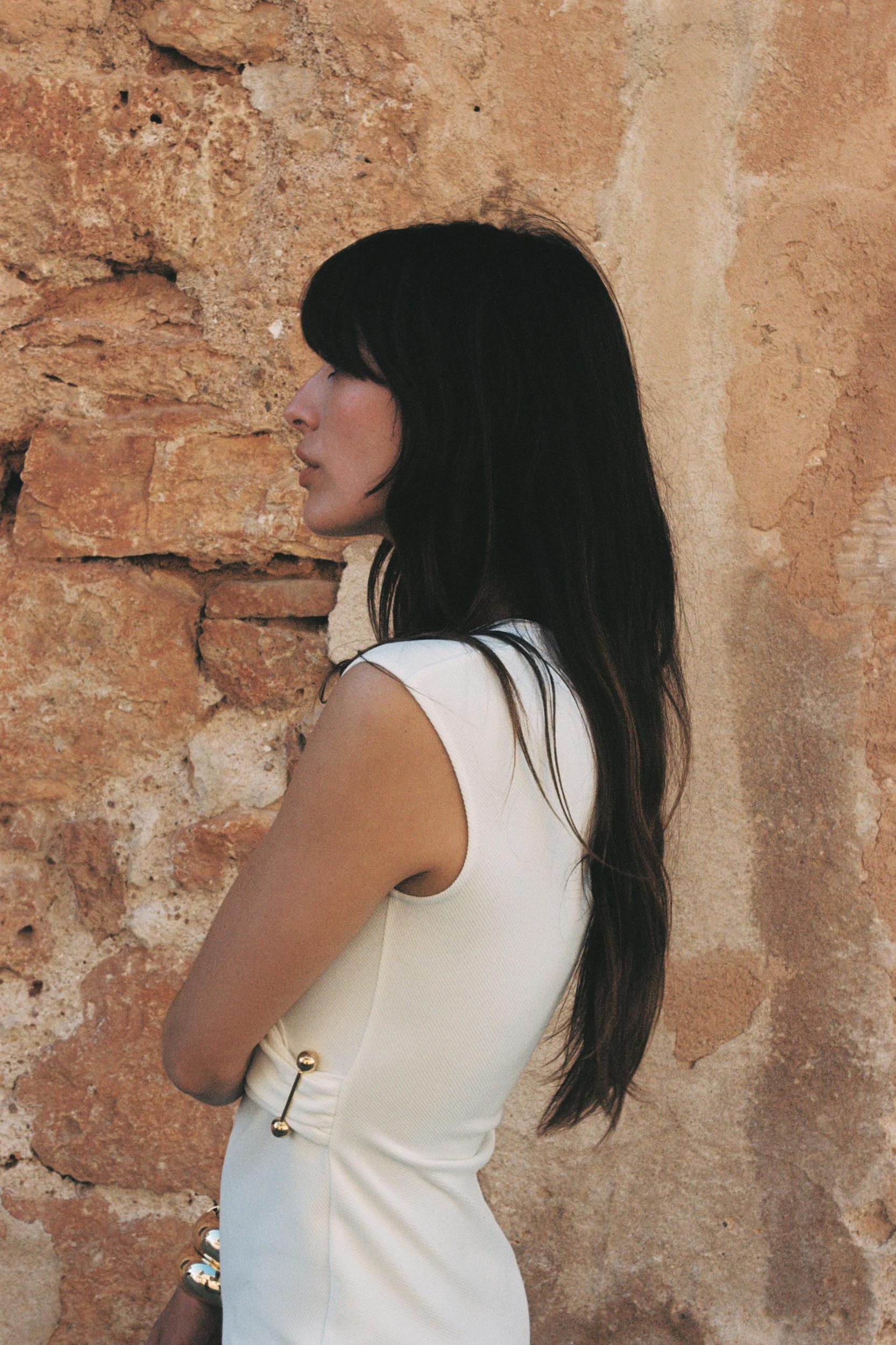 MIDI DRESS WITH BROOCH Product Image