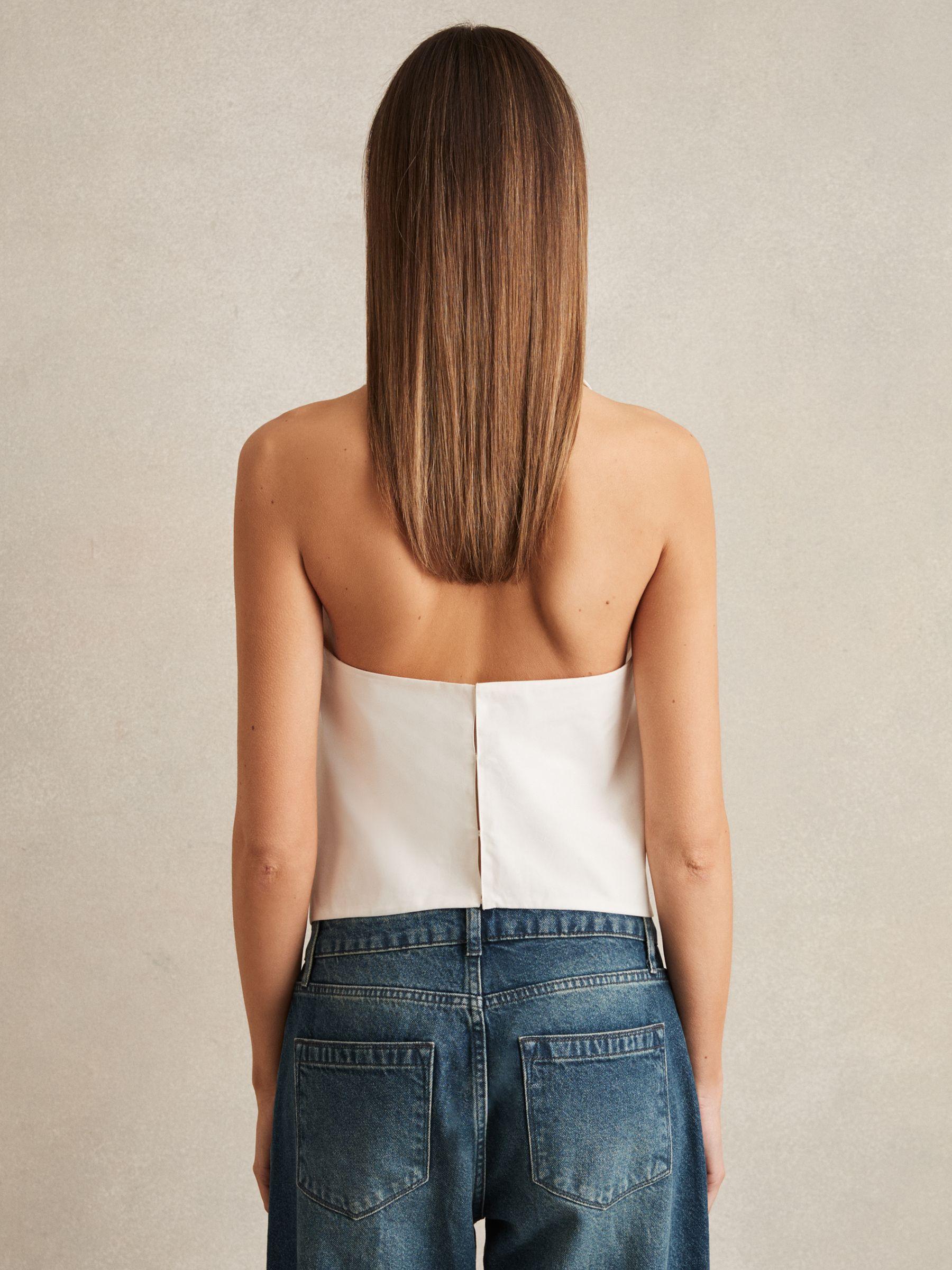 Cotton Belt-Halterneck Top in Ivory Product Image