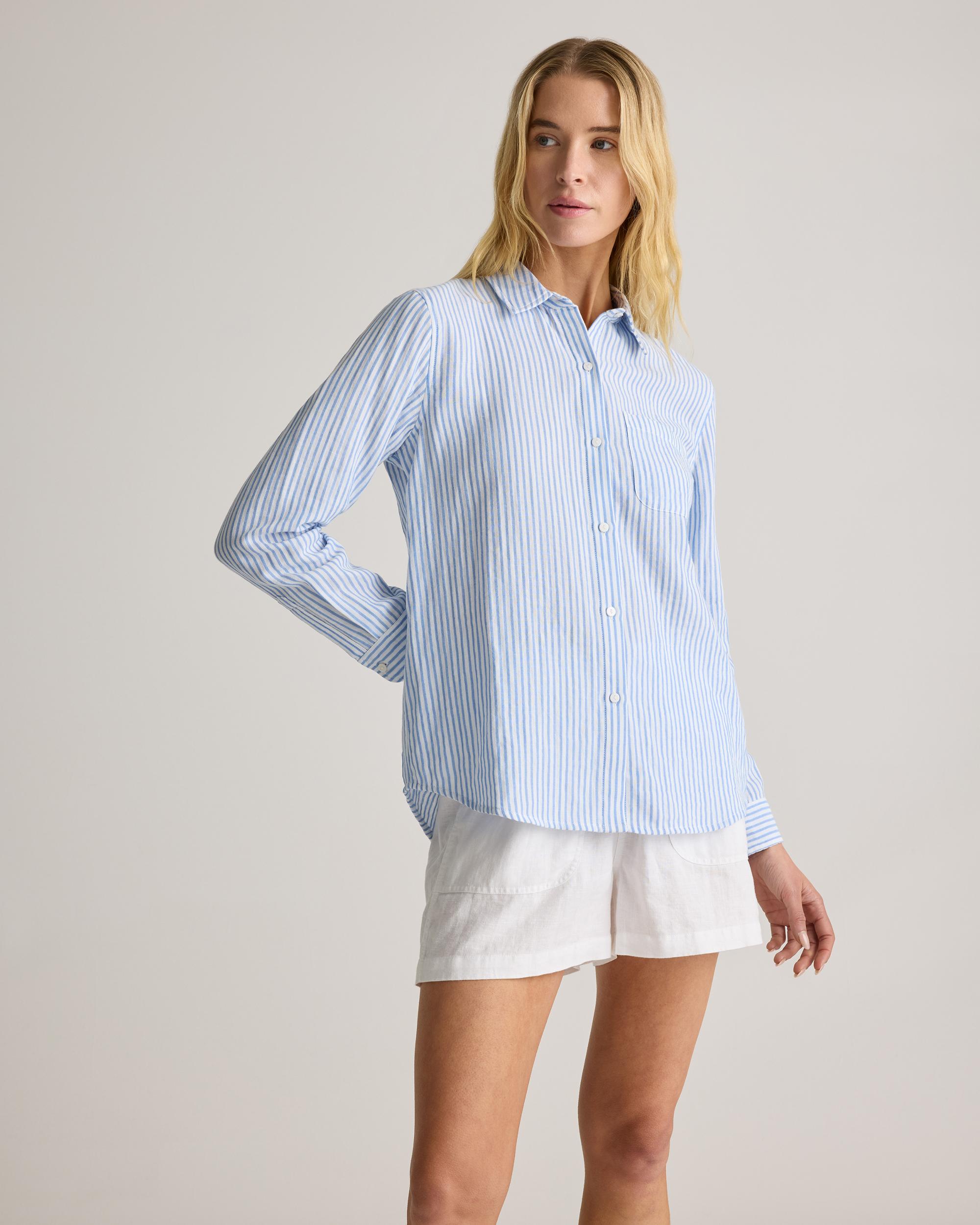 Quince | Women's Gauze Long Sleeve Shirt Organic Cotton Product Image