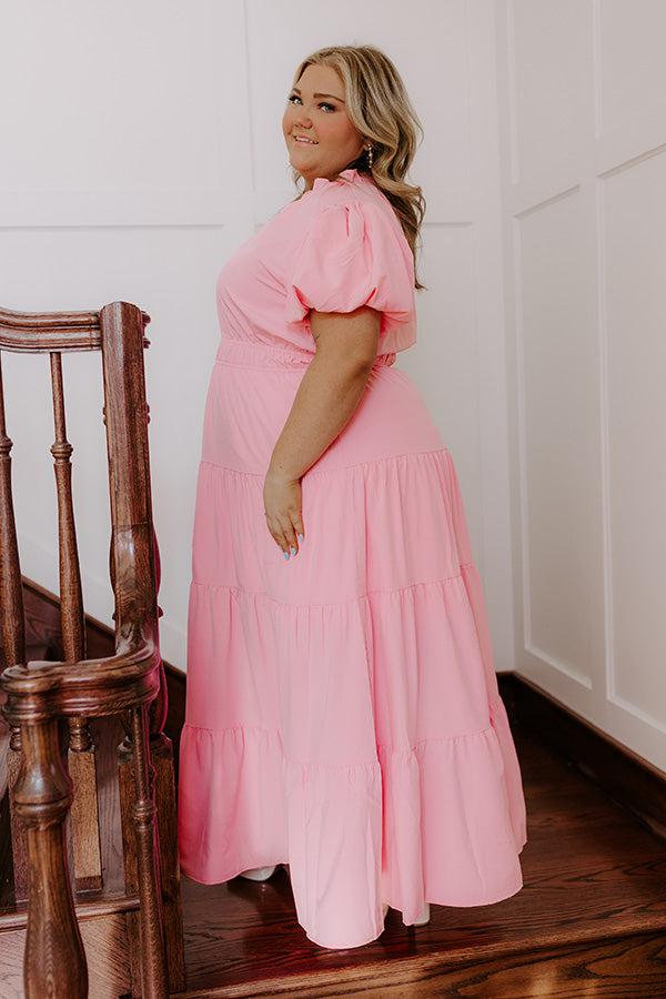 Simply Sweet Maxi Dress in Pink Curves Product Image