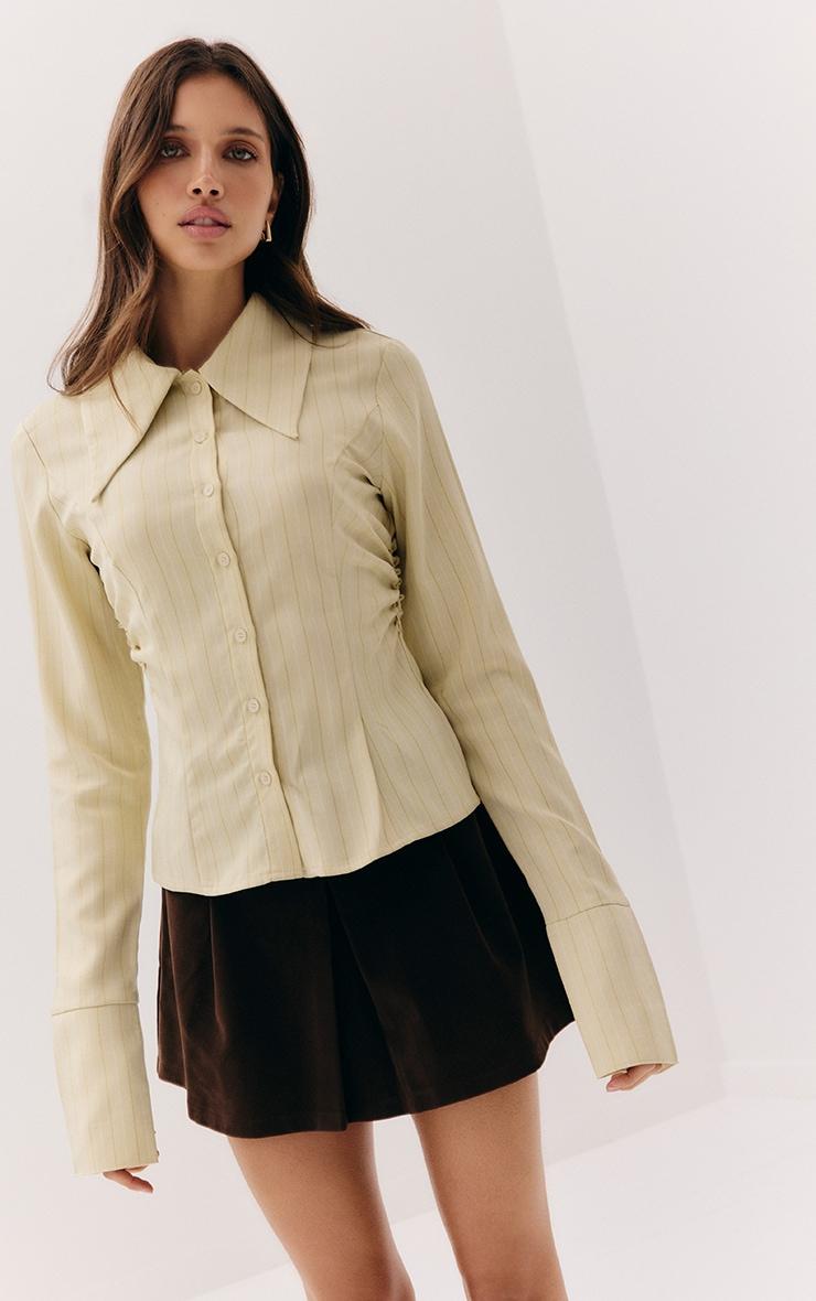 Chocolate Faux Suede Pleated Mini Skirt Product Image