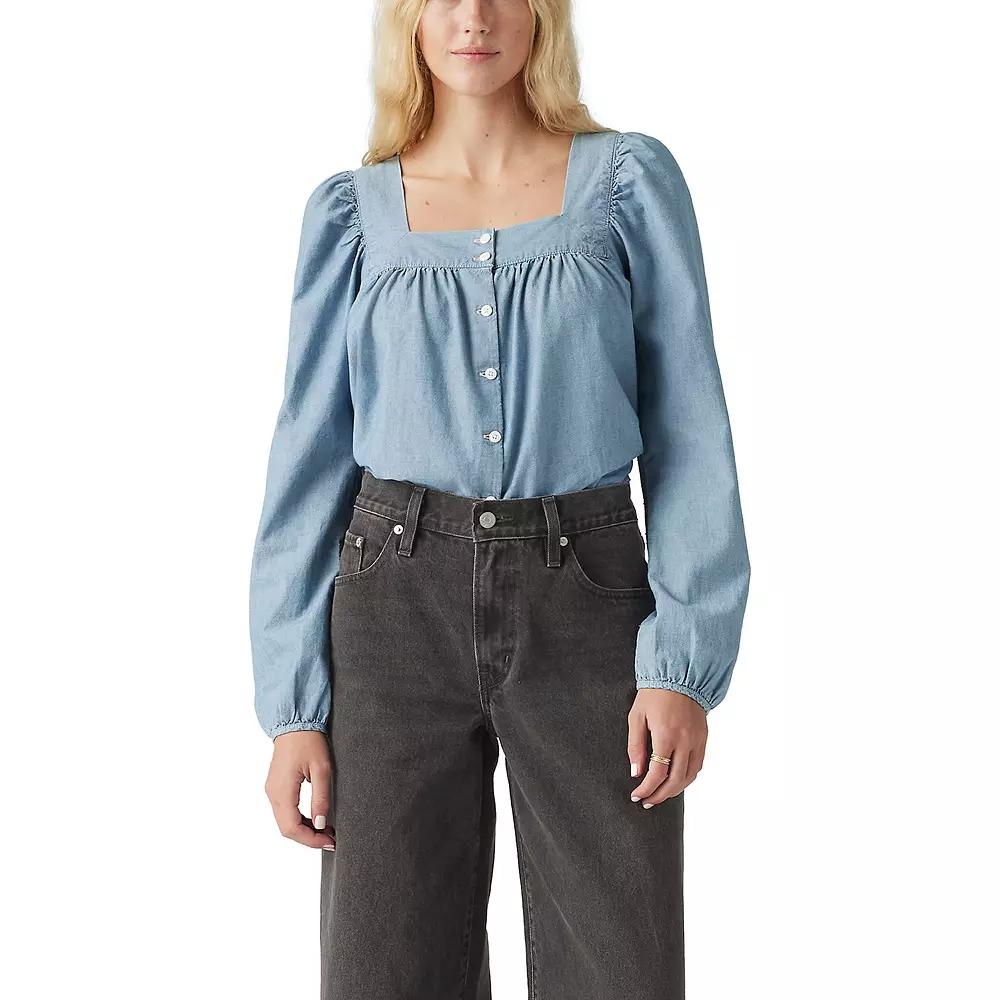 Women's Levi's® Amber Long Sleeve Blouse, Size: Large, Bright Mid Grey Product Image