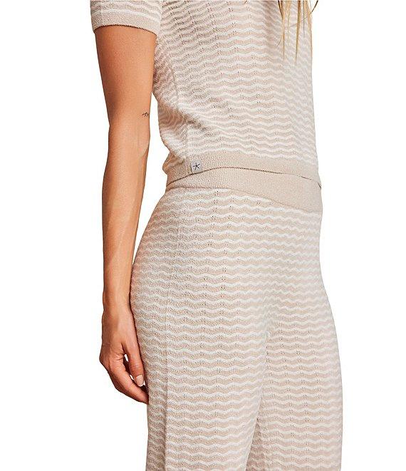 Barefoot Dreams CozyChic Ultra Lite Pointelle Short Sleeve Coordinating Lounge Top Product Image