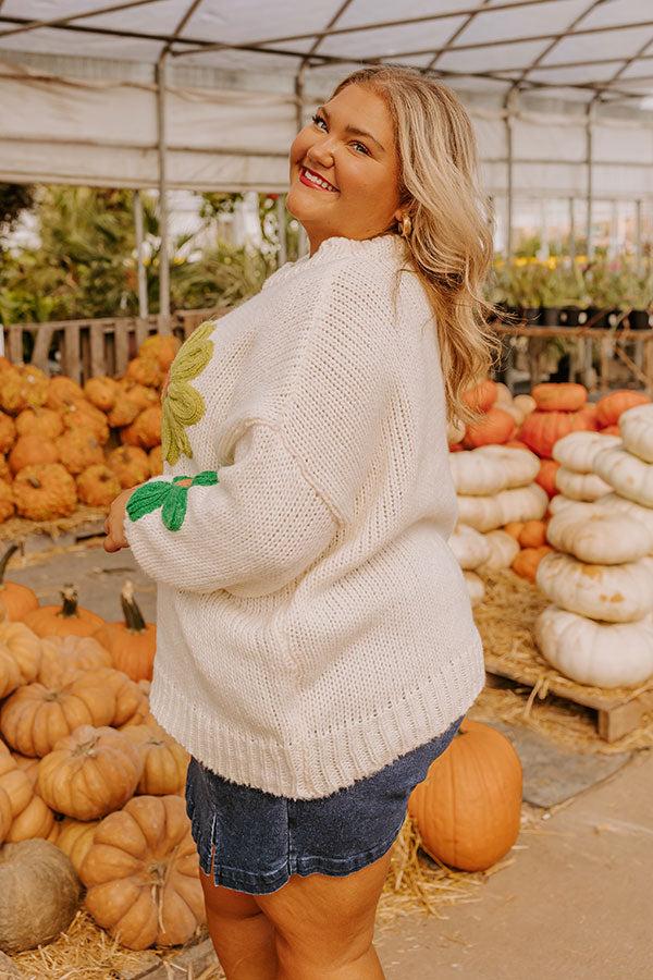 Floral Fields Knit Sweater Curves Product Image