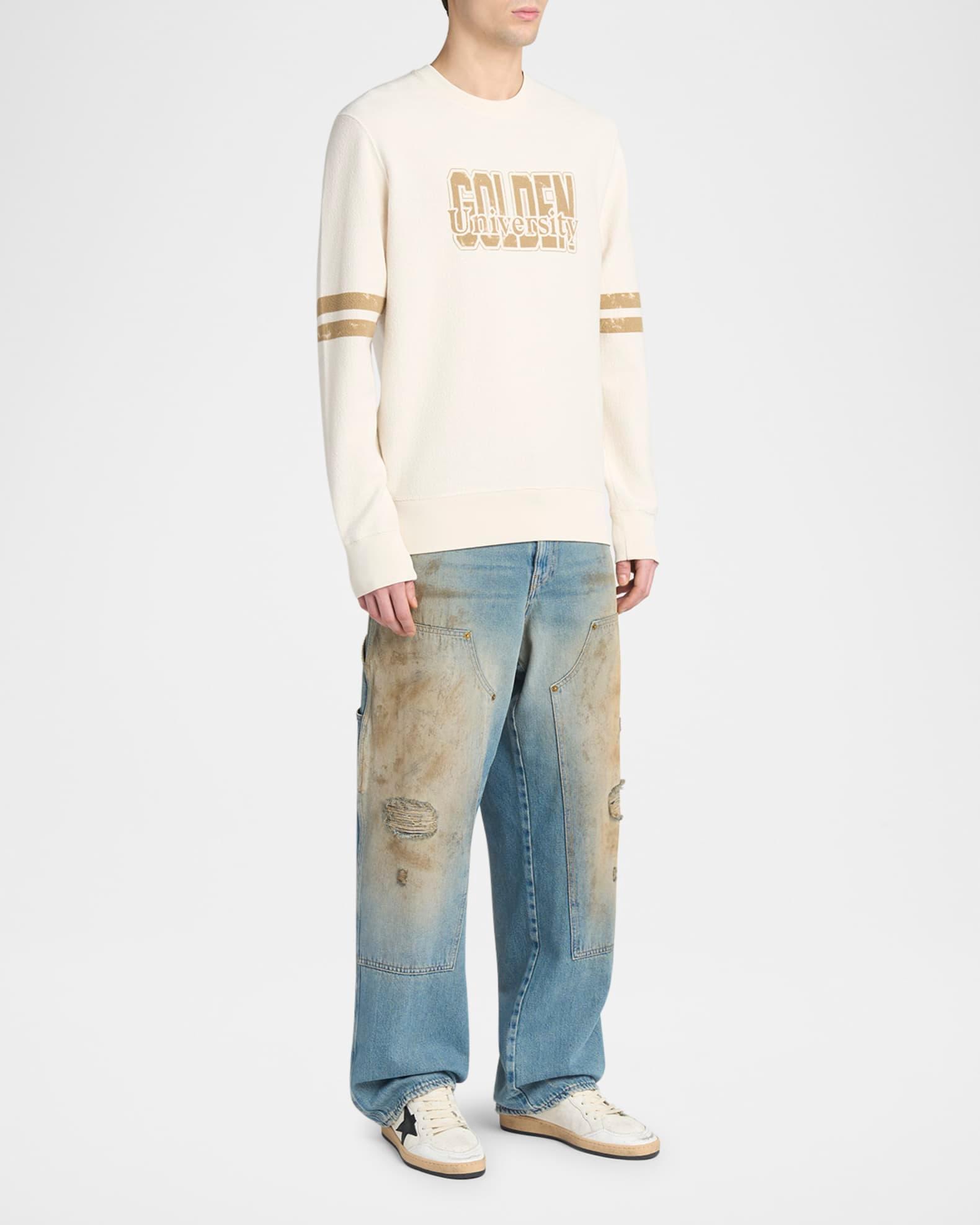 Men's Ball Star Distressed Leather Low-Top Sneakers Product Image