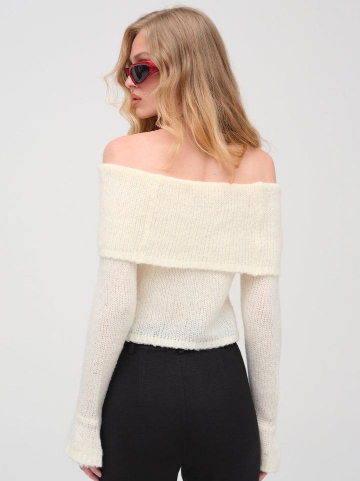 Aspen Knit Top — Cream Product Image