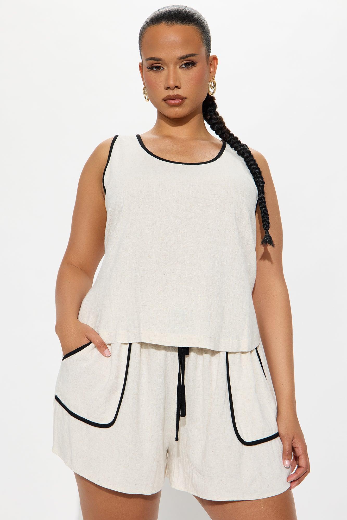 Linen Breeze Short Set - Natural Female Product Image