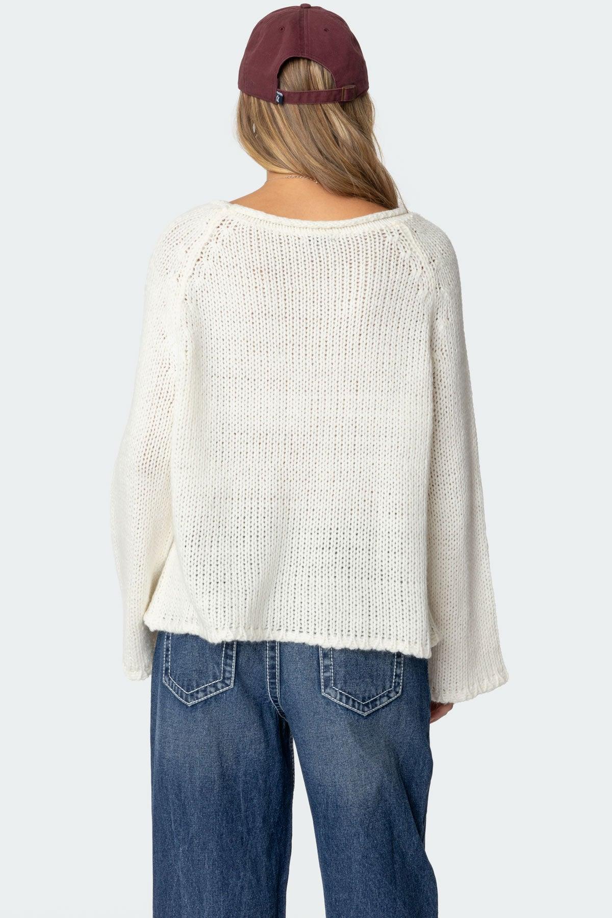 Kangaroo Pocket Oversized Knit Top Product Image