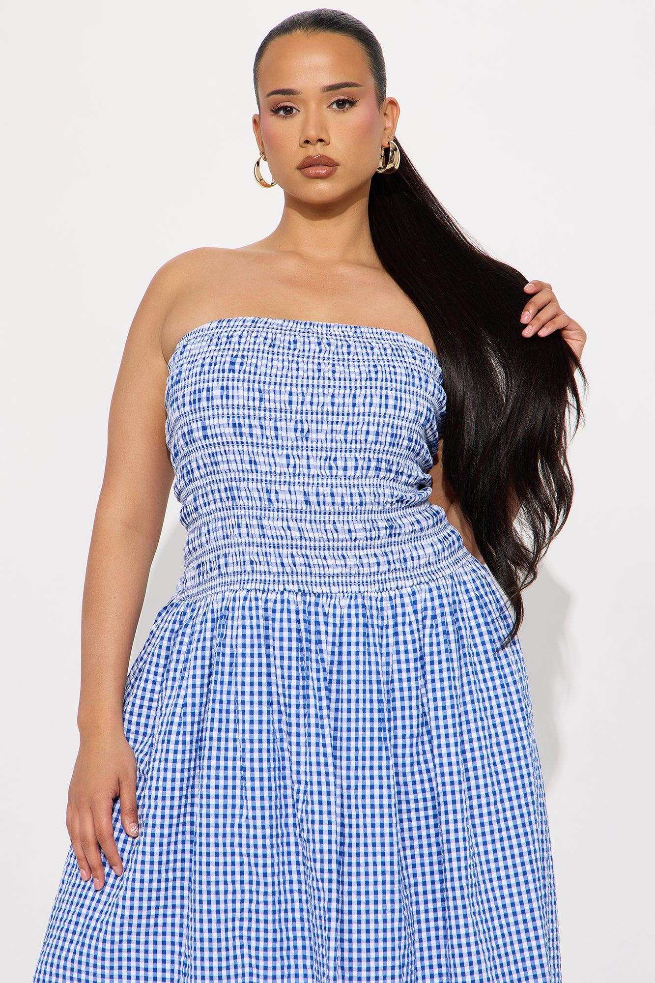 Swept Away Poplin Maxi Dress - Royal Product Image