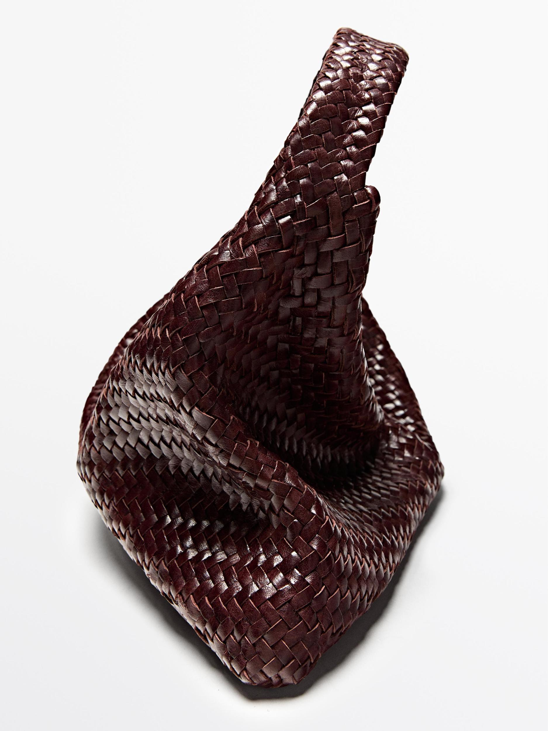 Braided nappa leather shopper bag Product Image