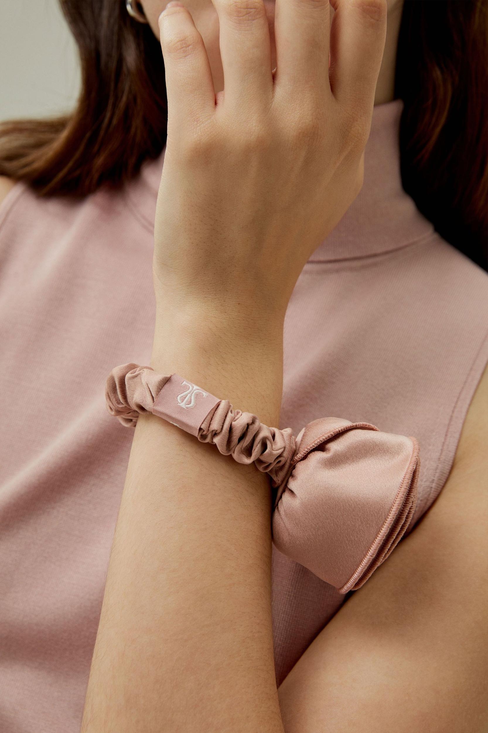 Rosette Silk Hair Scrunchie Product Image