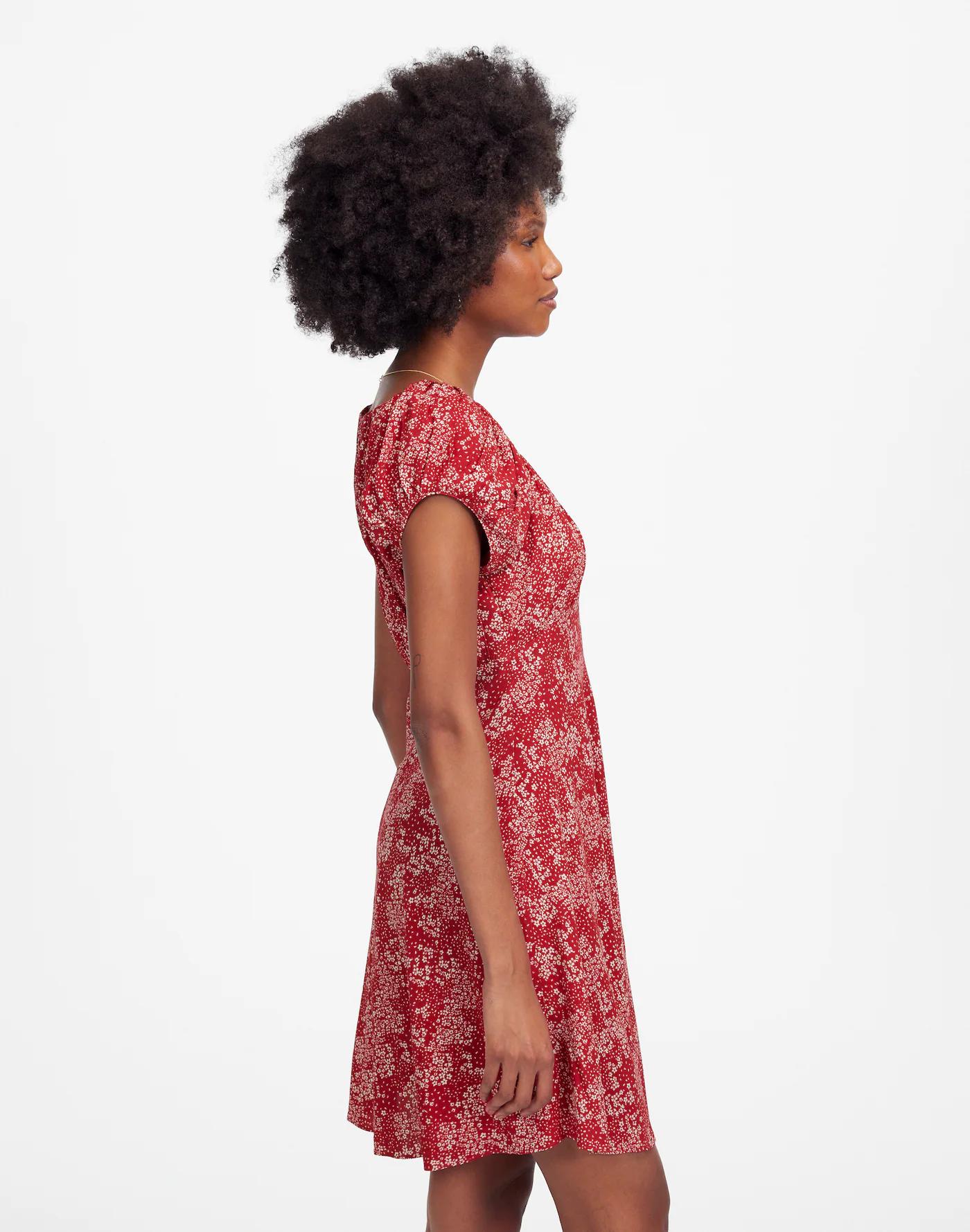 Ruched Scoopneck Mini Dress in Floral Product Image