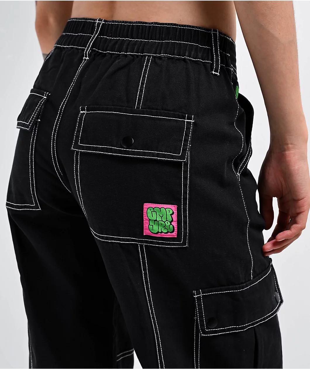 Empyre Alani Low Rise Black Relaxed Cargo Pants Product Image