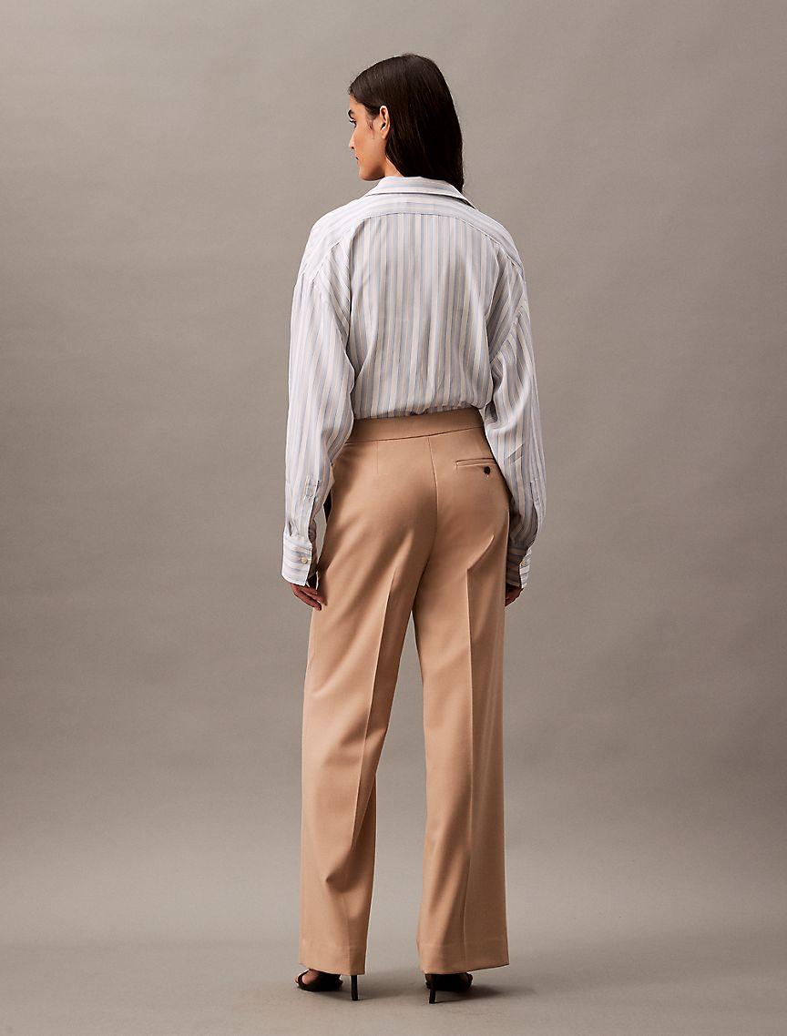 Wool Gabardine Blend Flared Pants Product Image