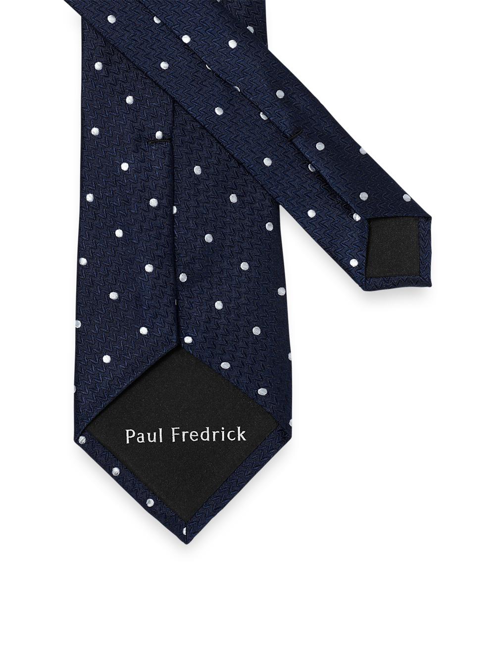 Dot Woven Silk Tie - Silver Product Image