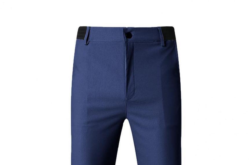 Mid Rise Plain Cropped Slim Fit Pants Product Image