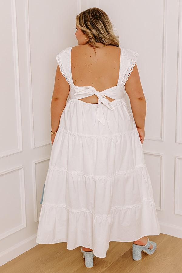 Field of Dreams Maxi Dress in White Curves Product Image