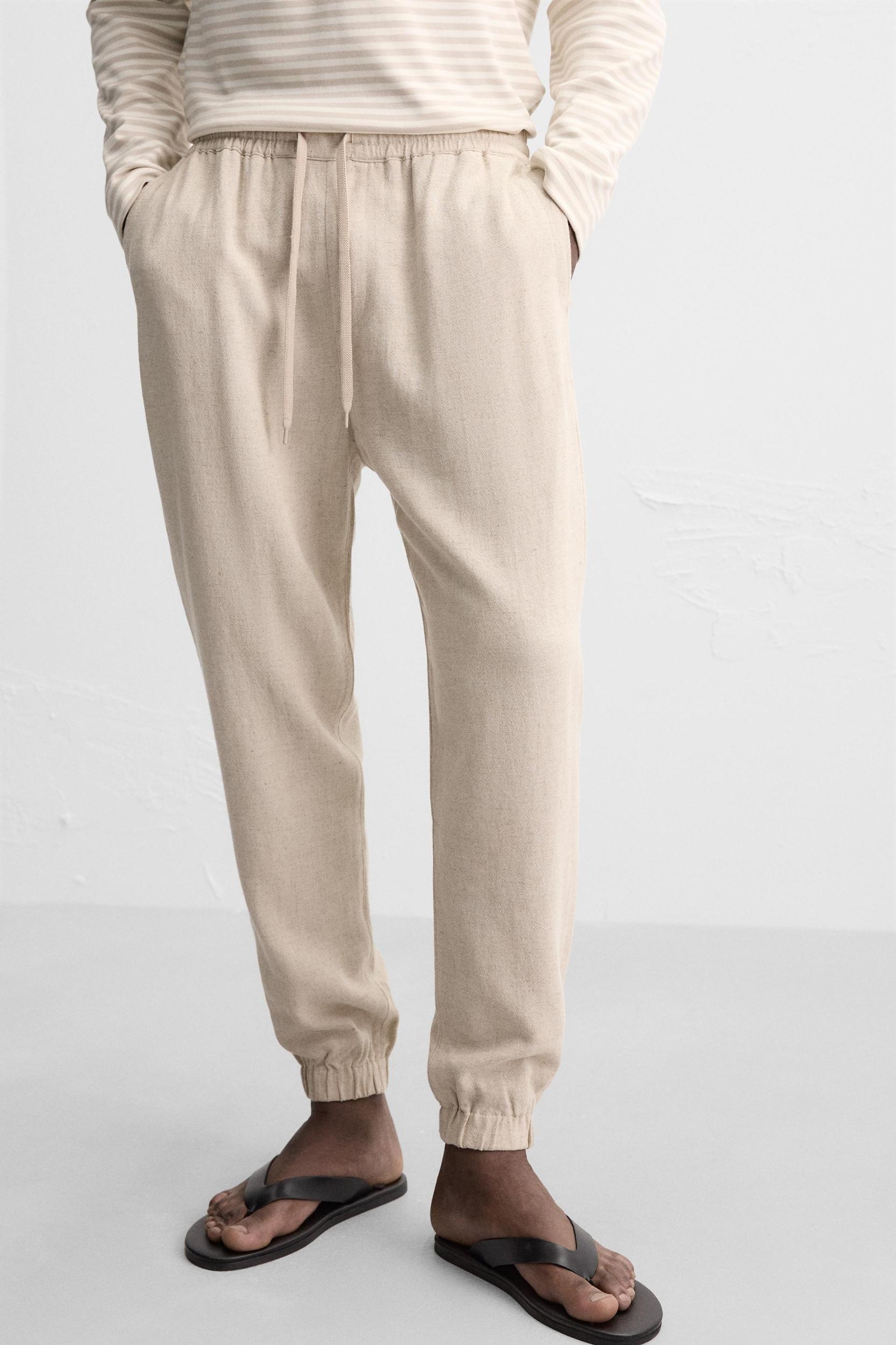 REGULAR FIT VISCOSE - LINEN PANTS Product Image
