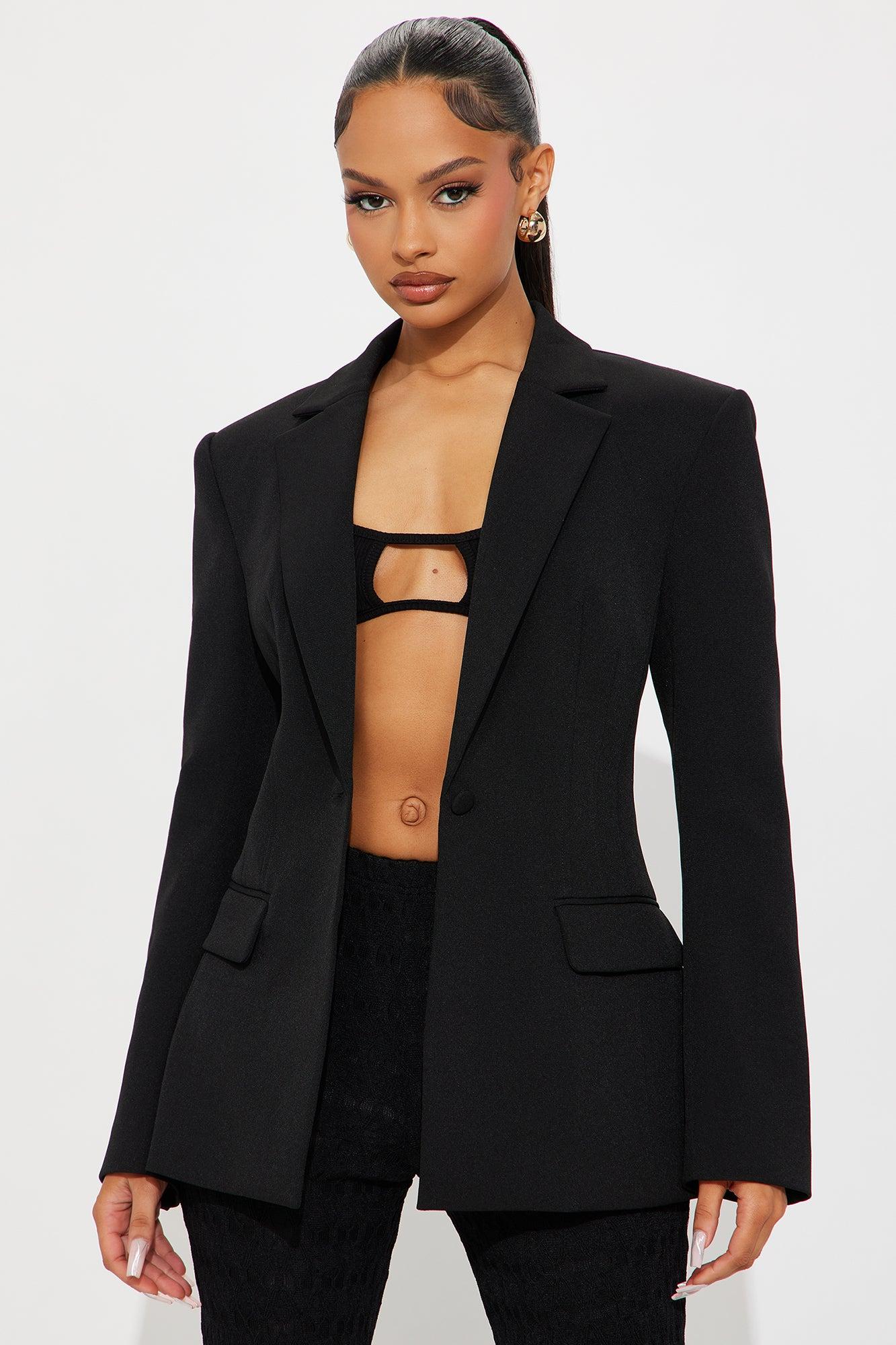 Hailey Hourglass Fitted Blazer - Black Female Product Image