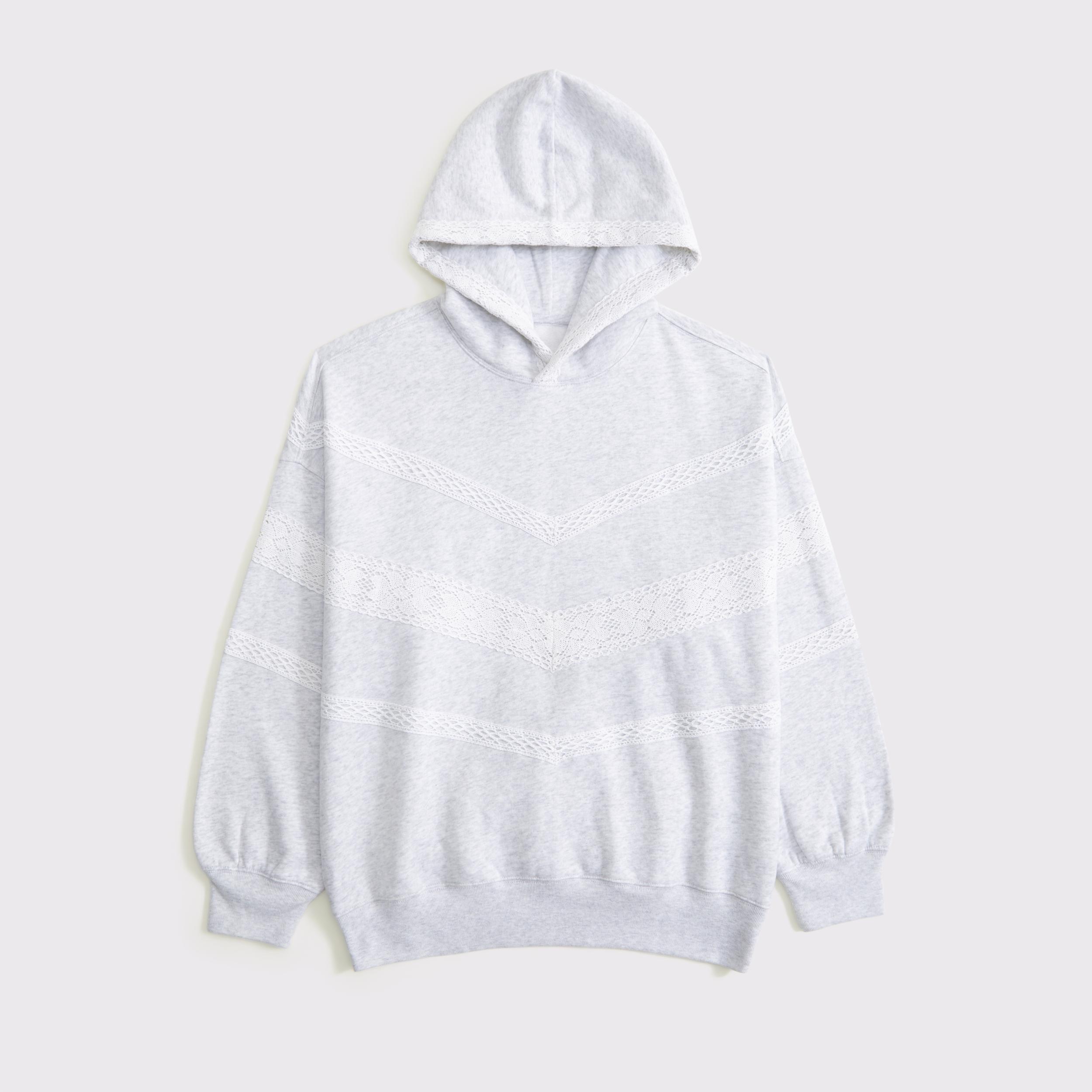 Lace-Trim Oversized Sunday Hoodie Product Image