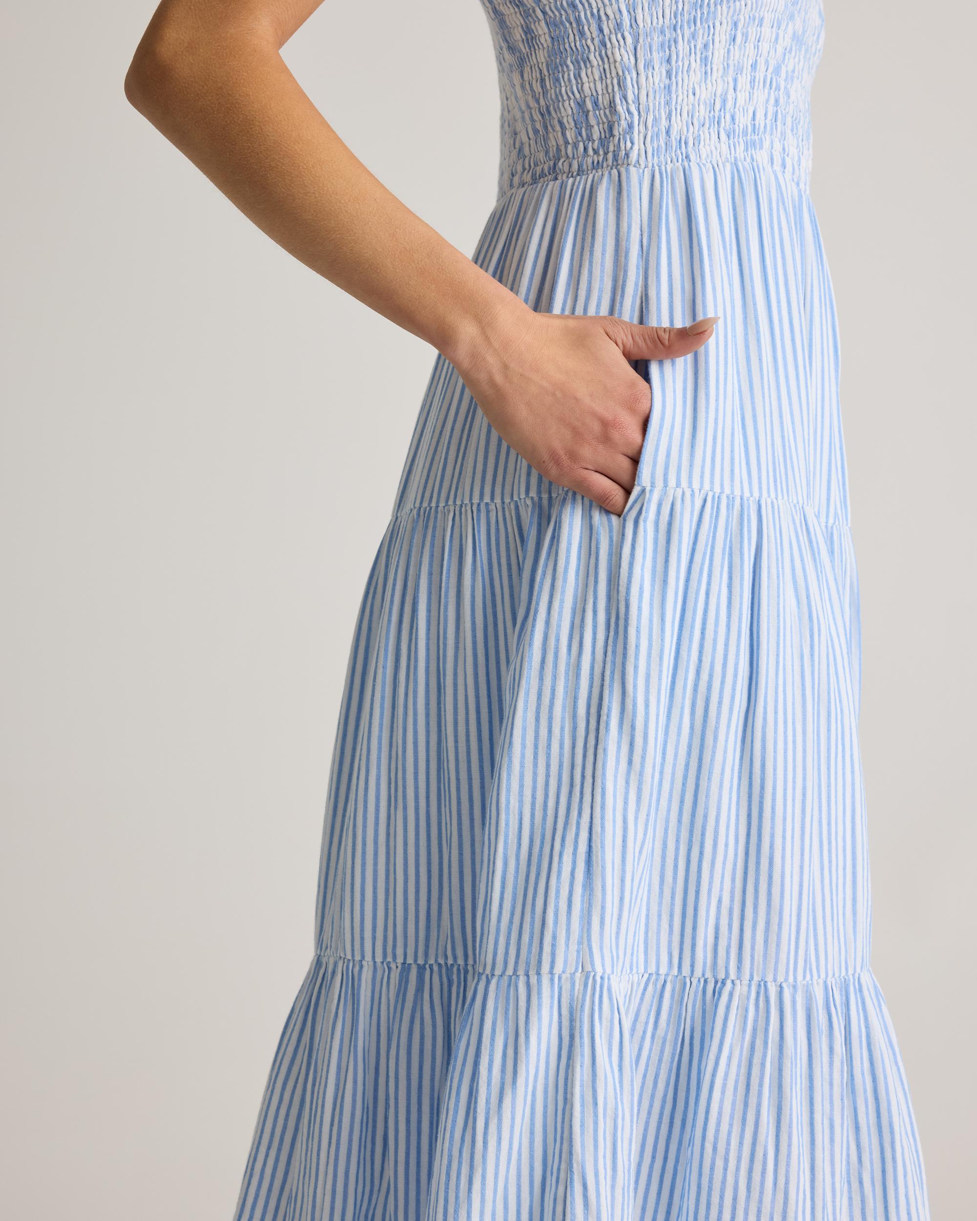 Quince | Women's Gauze Smocked Sleeveless Maxi Dress Organic Cotton Product Image