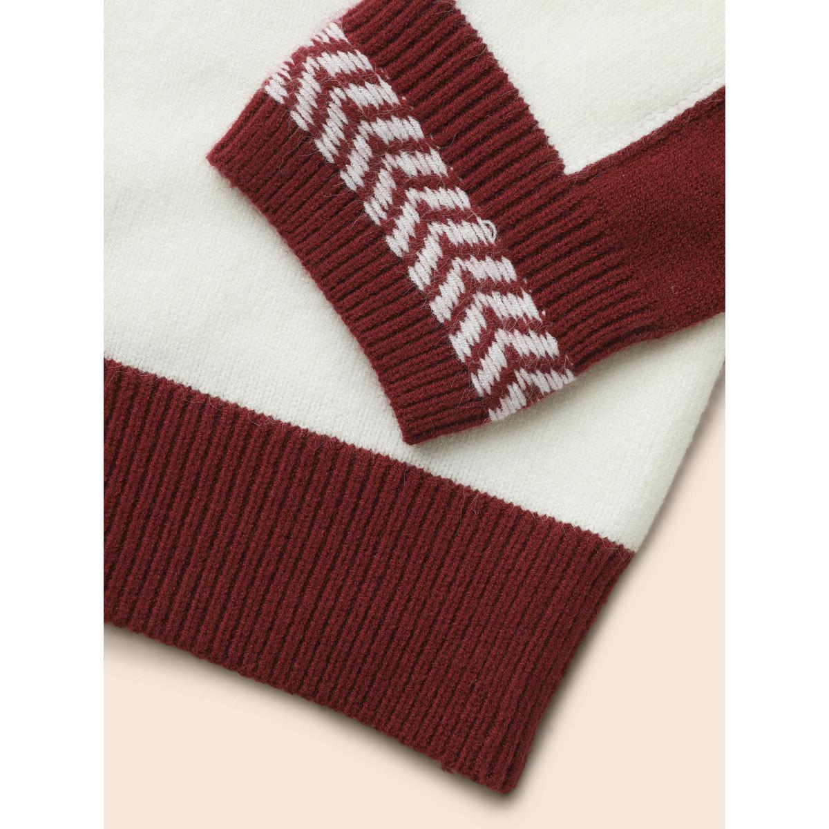 Plus Size Supersoft Essentials Snowflakes Pattern Knit Pullover Ivory Women Casual Loose Long Sleeve Round Neck Everyday Pullovers BloomChic 18-20/2X Product Image