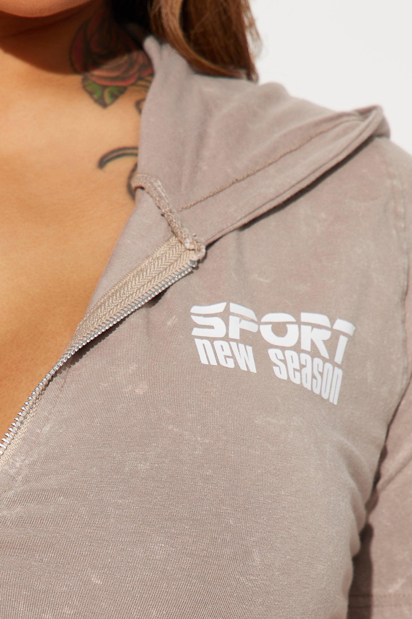 Stay Sporty Washed Hoodie - Taupe/combo Product Image