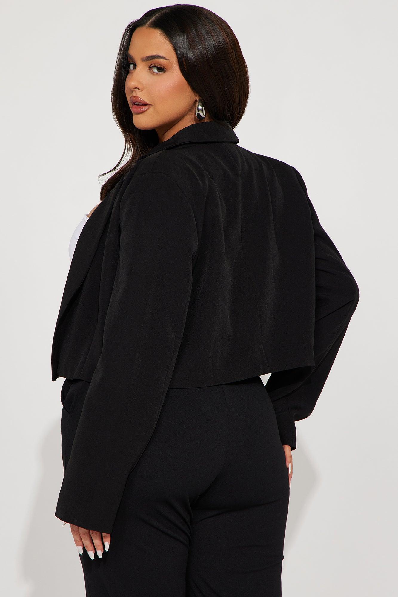 Business Plan Cropped Blazer - Black Product Image