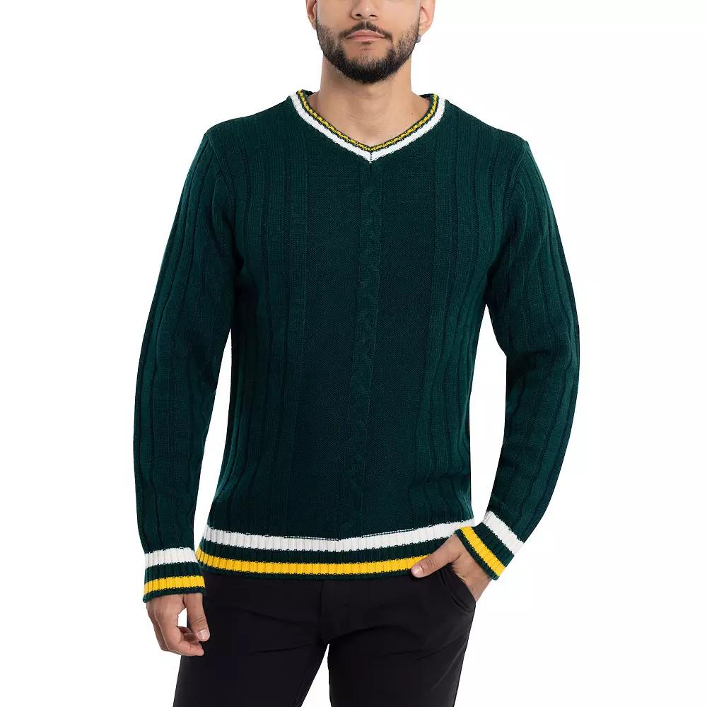 Men's Xray Cable Knit Tipped V-Neck Sweater,  Product Image