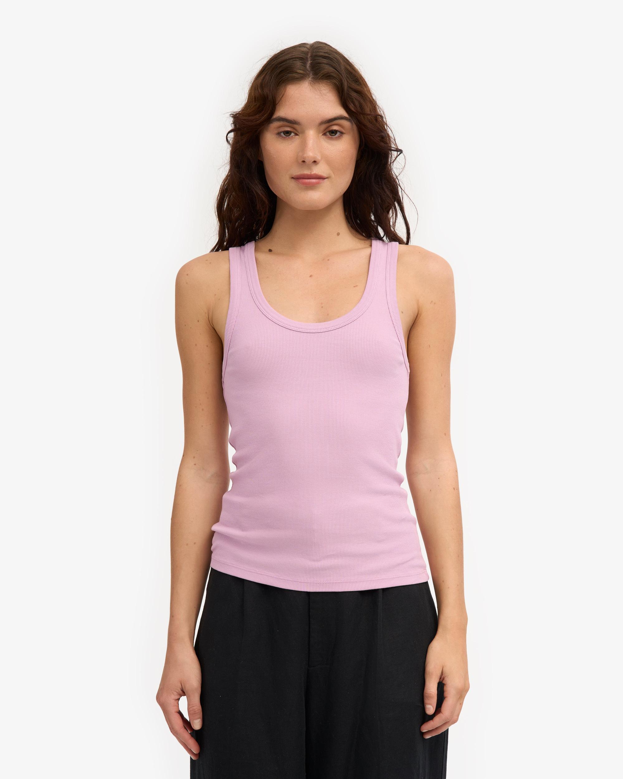 Women Organic Rib Tank Top - Cherry Blossom Product Image