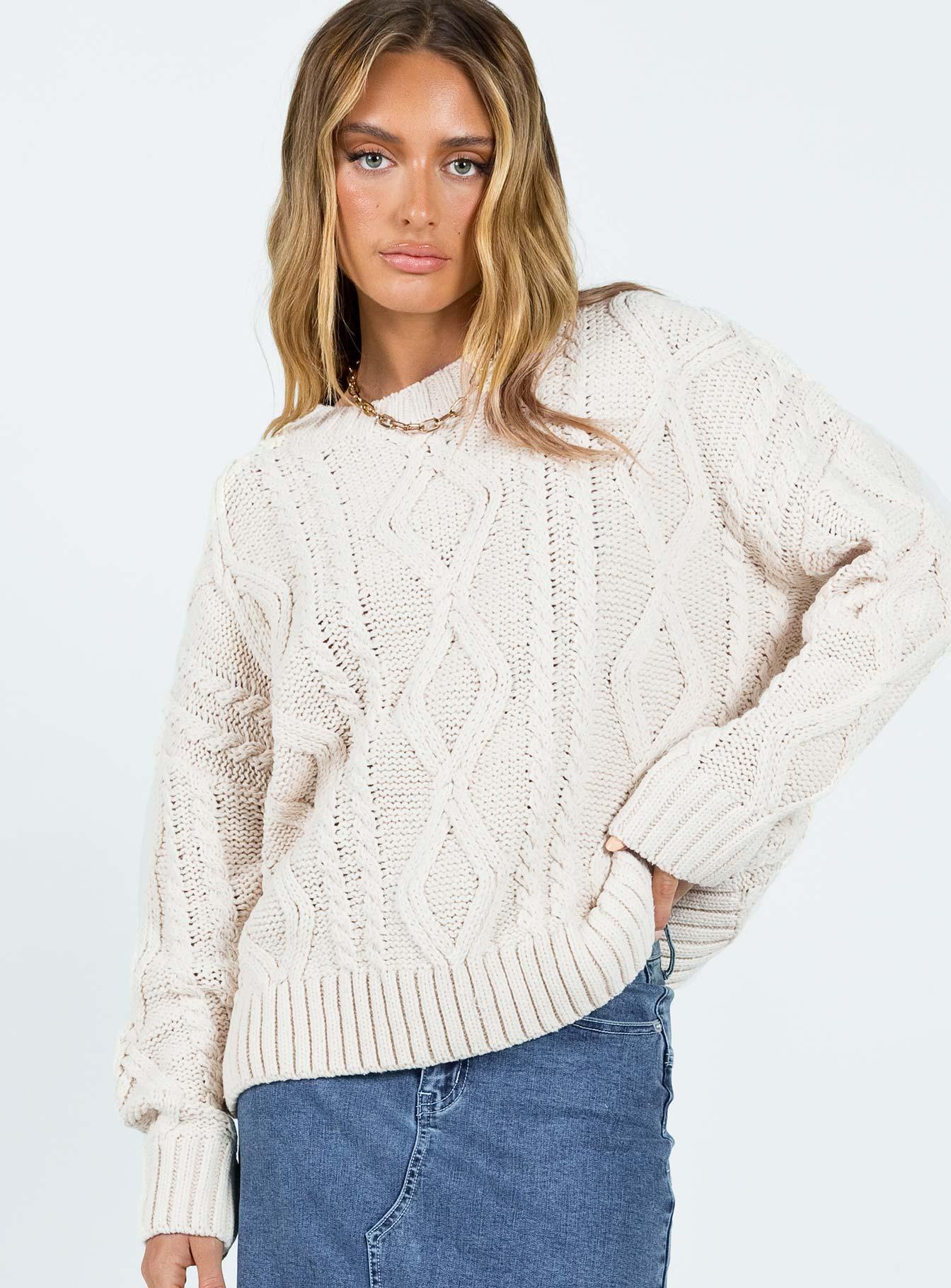 Anaya Oversized Sweater Beige Product Image