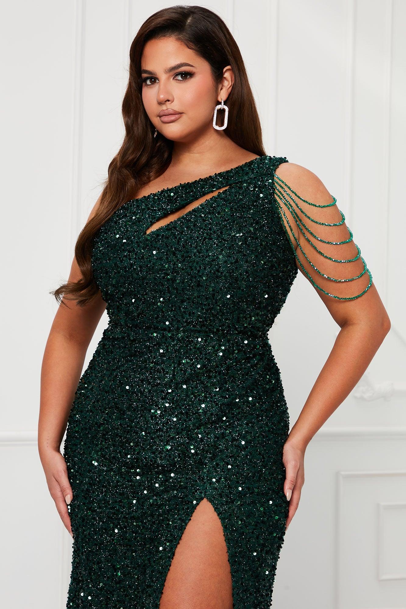Alice Sequin Gown - Emerald Product Image