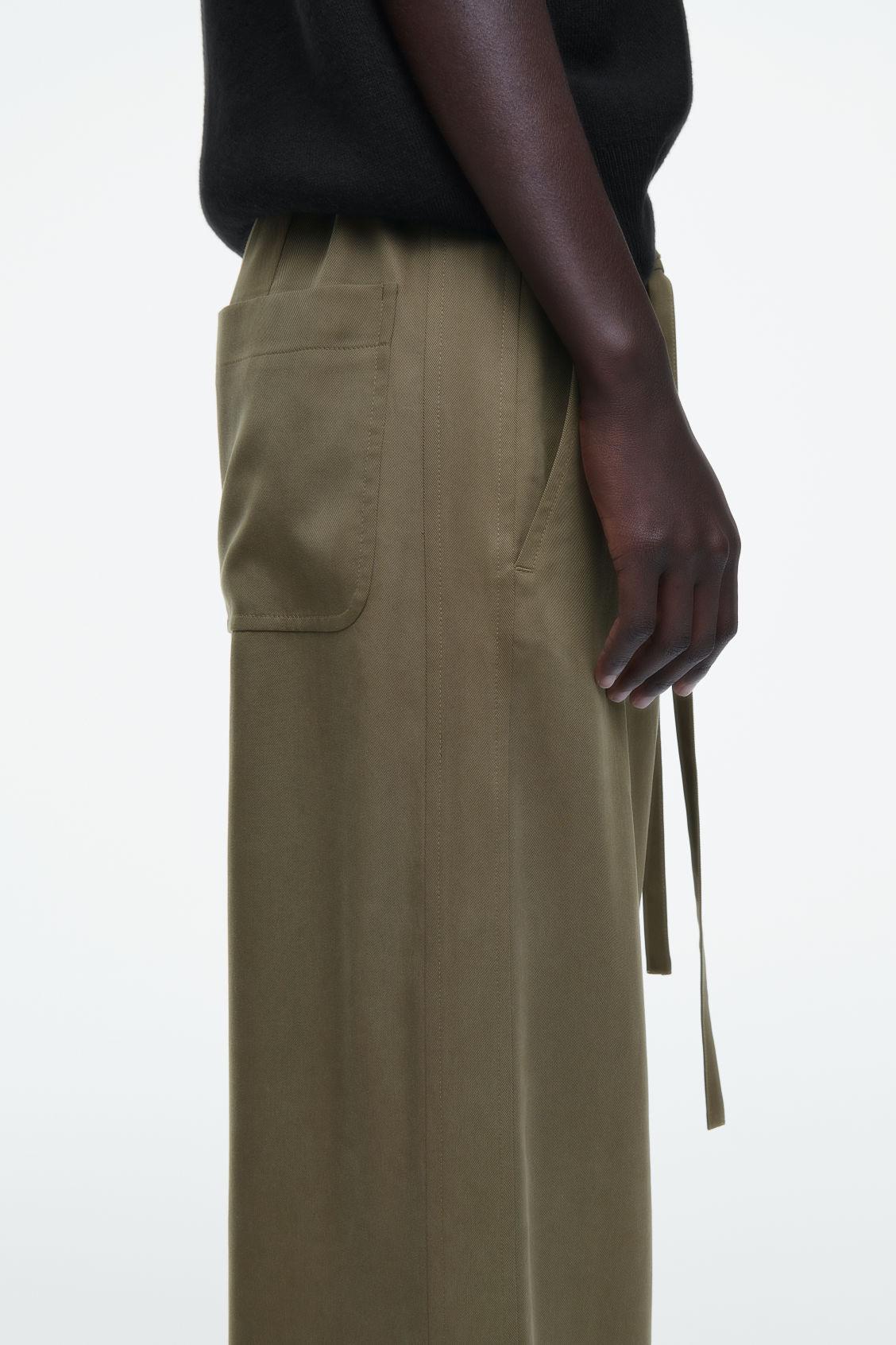 TIE-DETAIL WIDE-LEG PANTS Product Image