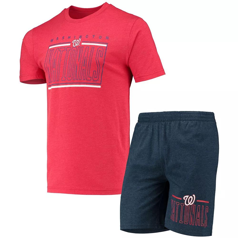 Men's Concepts Sport Navy/Red Washington Nationals Meter T-Shirt and Shorts Sleep Set,  Product Image