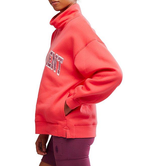 FP Movement Victory Funnel Neck Long Sleeve Oversized Sweatshirt and Biker Short Set Product Image