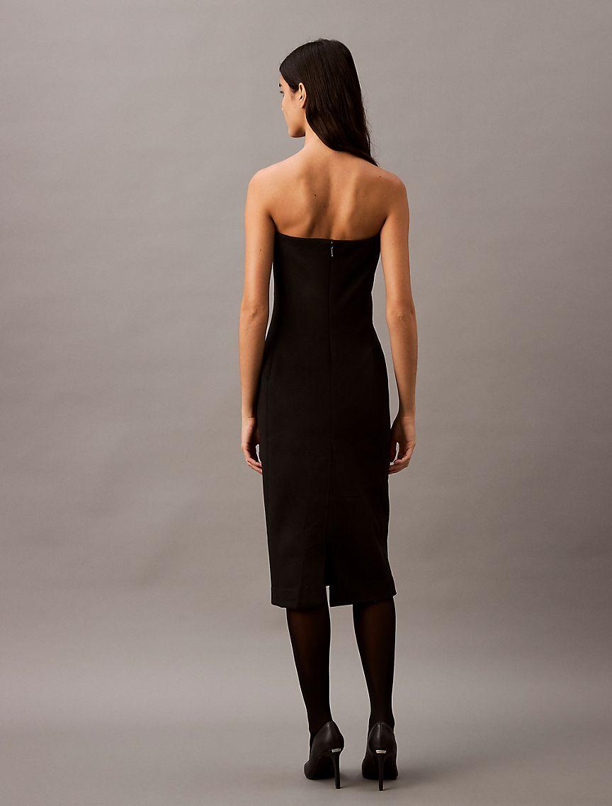 Brushed Wool Blend Strapless Dress Product Image