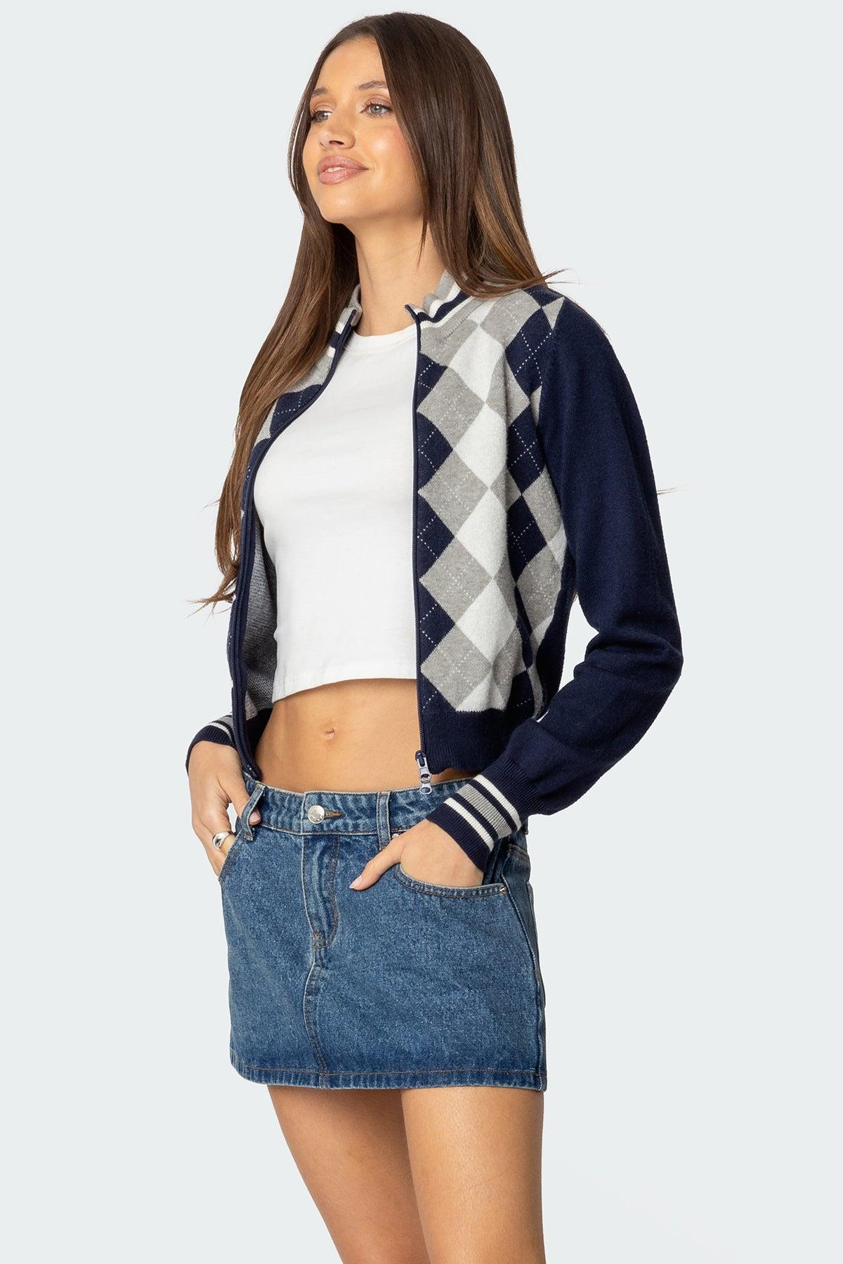 Madisen Argyle Knit Cardigan Product Image