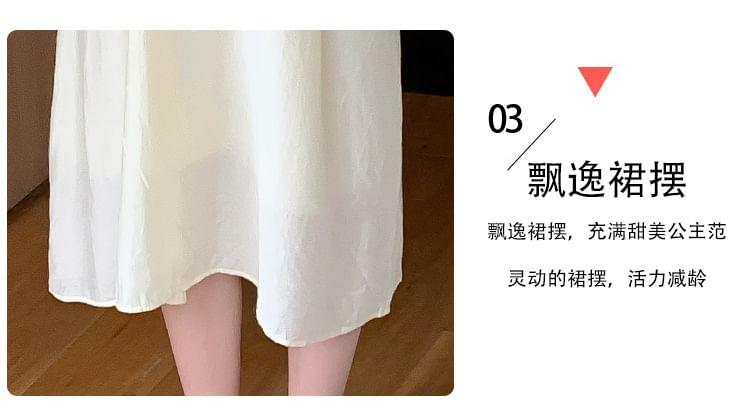 Maternity Cold Shoulder Short Sleeve A-Line Midi Dress Product Image
