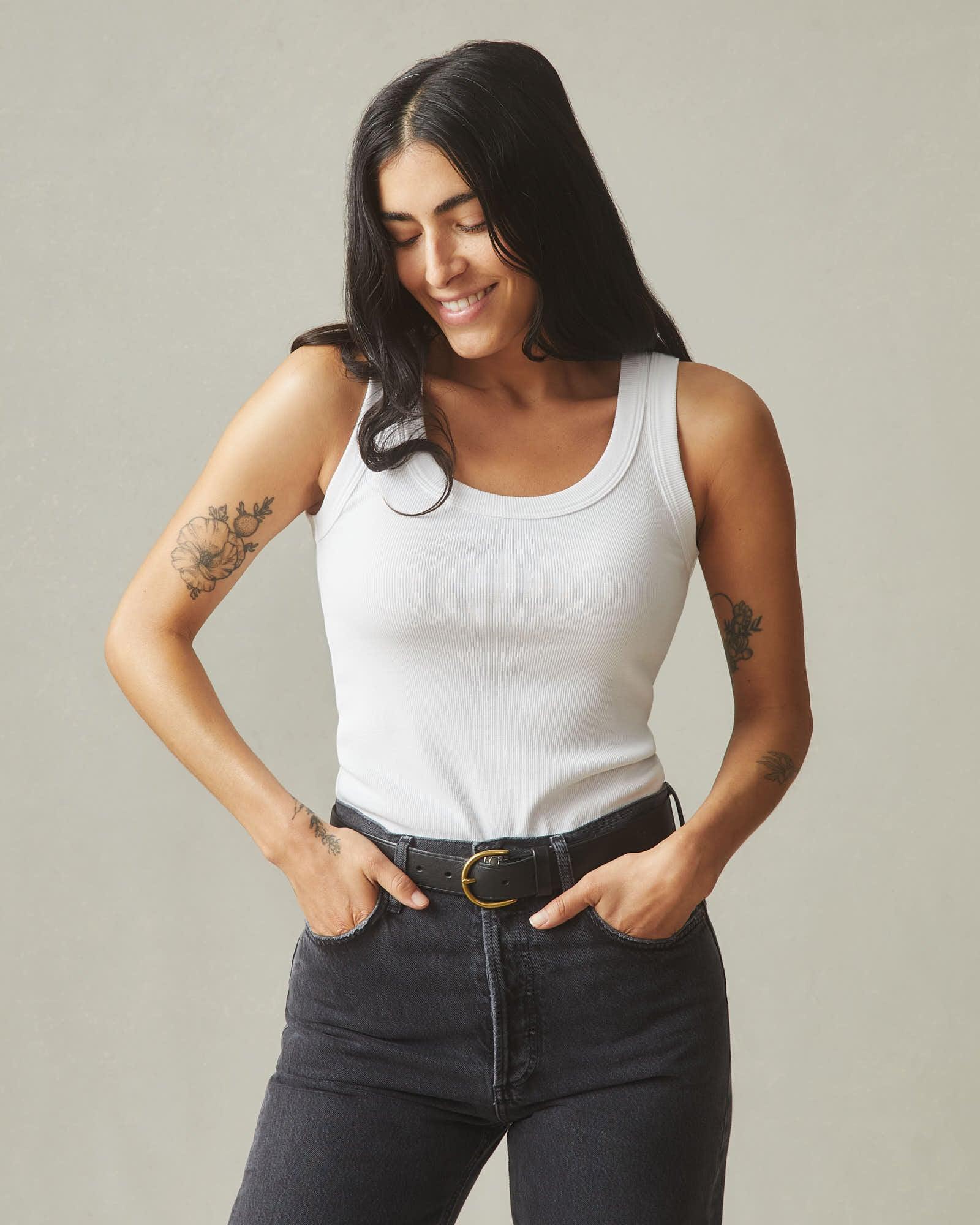 Women's Rib Tank - White Product Image