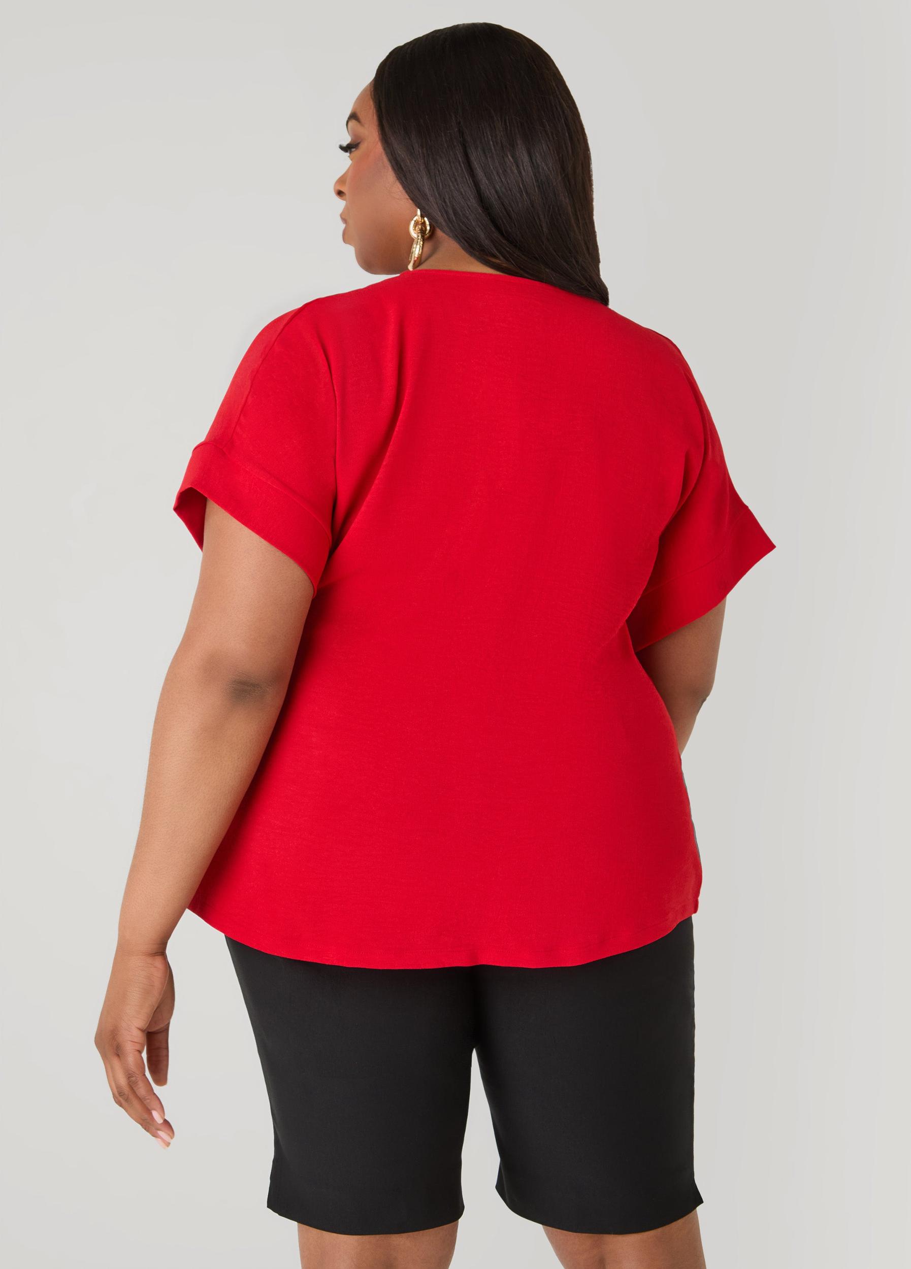Tie Front V Neck Top Product Image