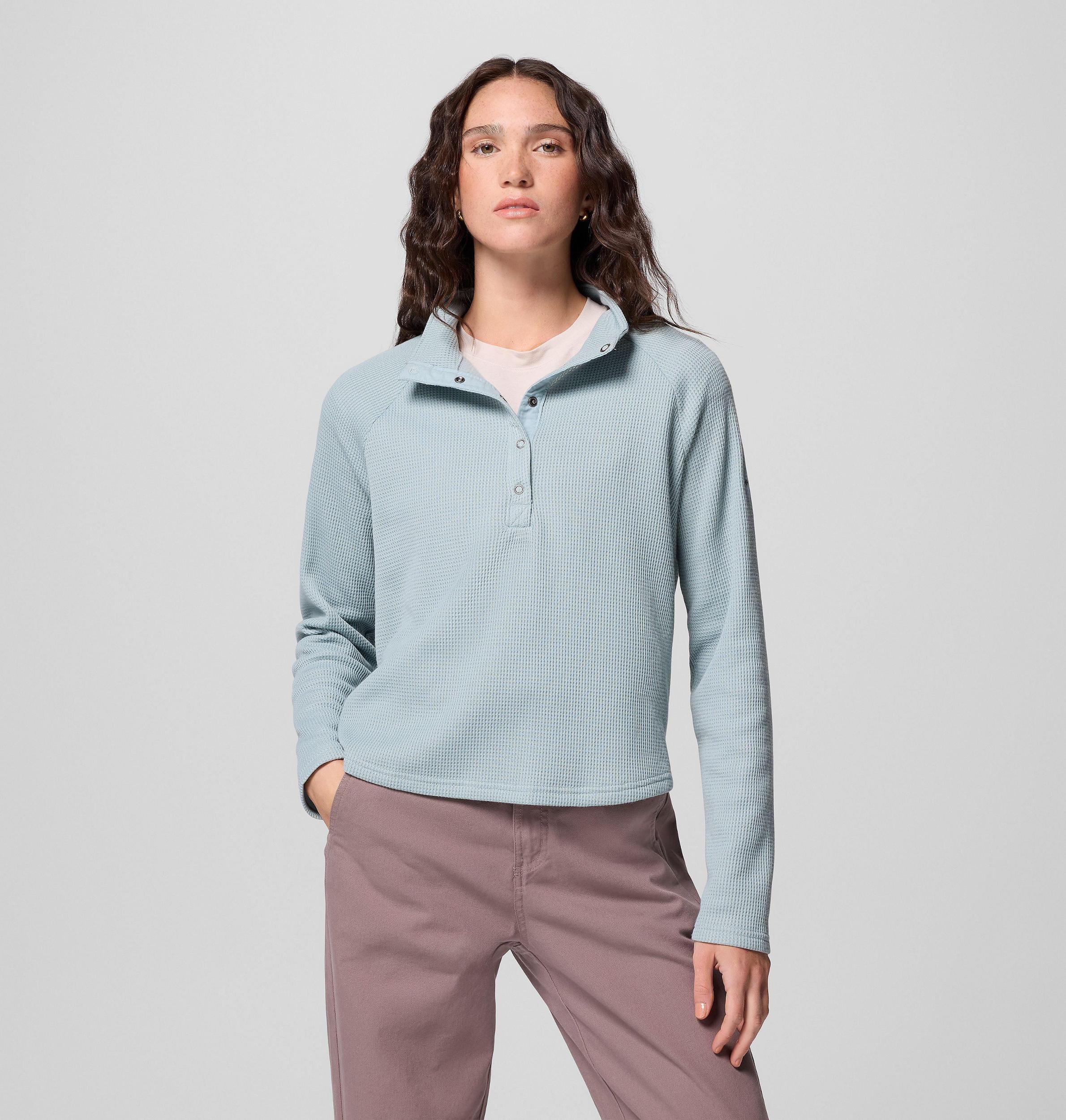 Columbia Womens Holly Hideaway Waffle Half Snap Shirt- Product Image